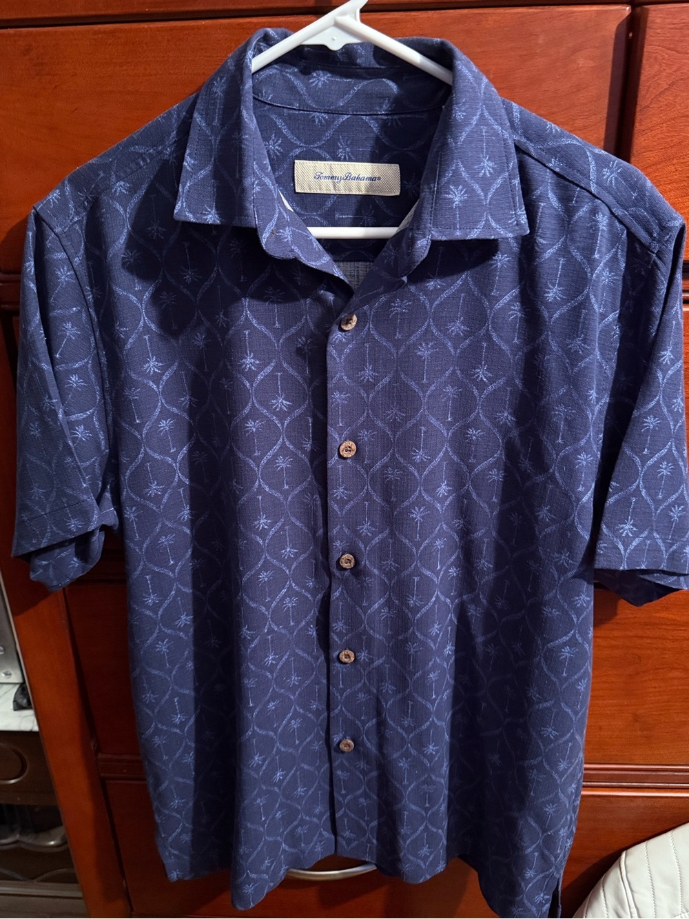 Tommy Bahama Navy Blue Short-Sleeve Button-Down Camp Shirt